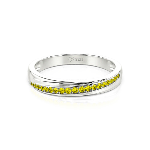 Jeulia Custom Women's Diagonal Row Wedding Band 10K/14K/18K Gold & Platinum