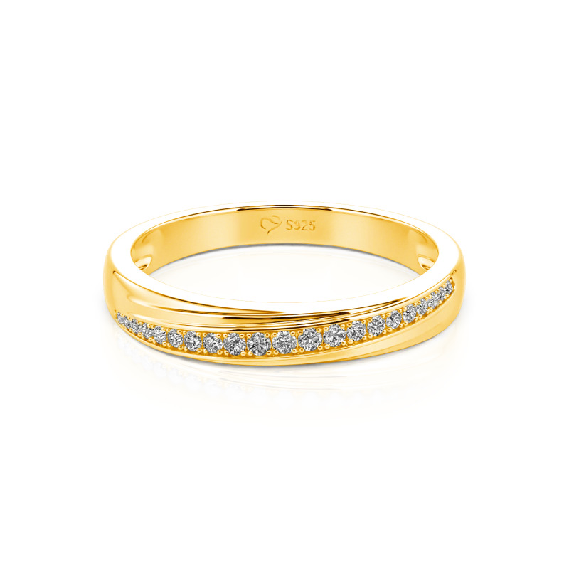 Jeulia Bague de Mariage Personnalisée pour Femme Rangée Diagonale Or 10K/14K/18K et Platine