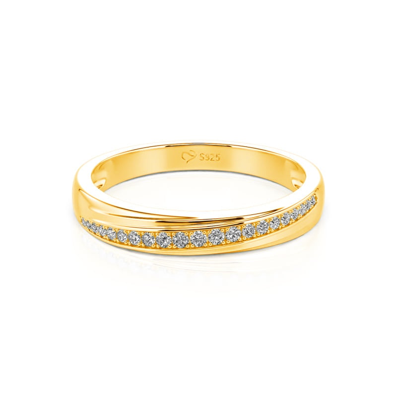 Jeulia Bague de Mariage Personnalisée pour Femme Rangée Diagonale Or 10K/14K/18K et Platine