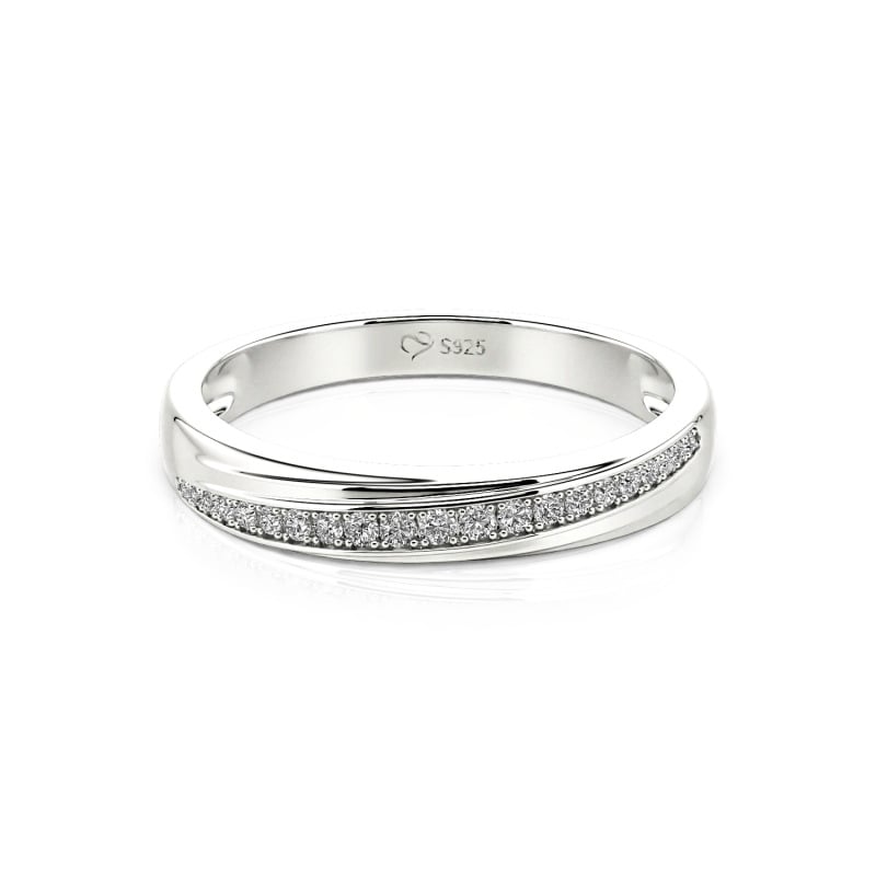 Jeulia Custom Women's Diagonal Row Wedding Band 10K/14K/18K Gold & Platinum