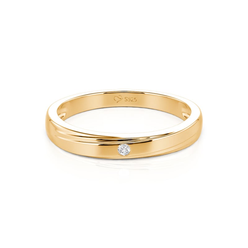 Jeulia Bague de Mariage pour Homme Personnalisée avec Vague Diagonale en Or 10K/14K/18K et Platine