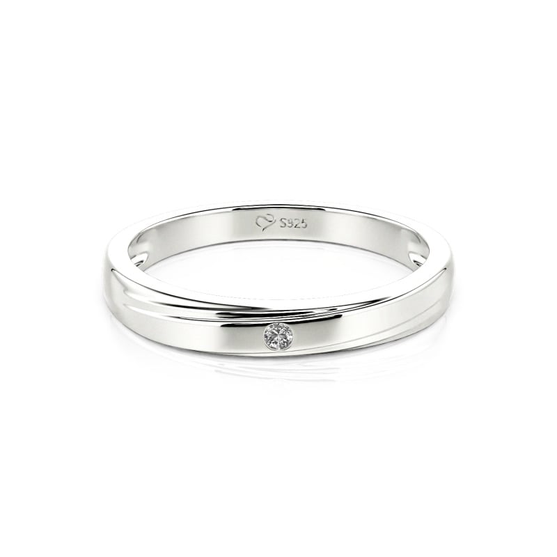Jeulia Custom Men's Diagonal Wave Wedding Band 10K/14K/18K Gold & Platinum