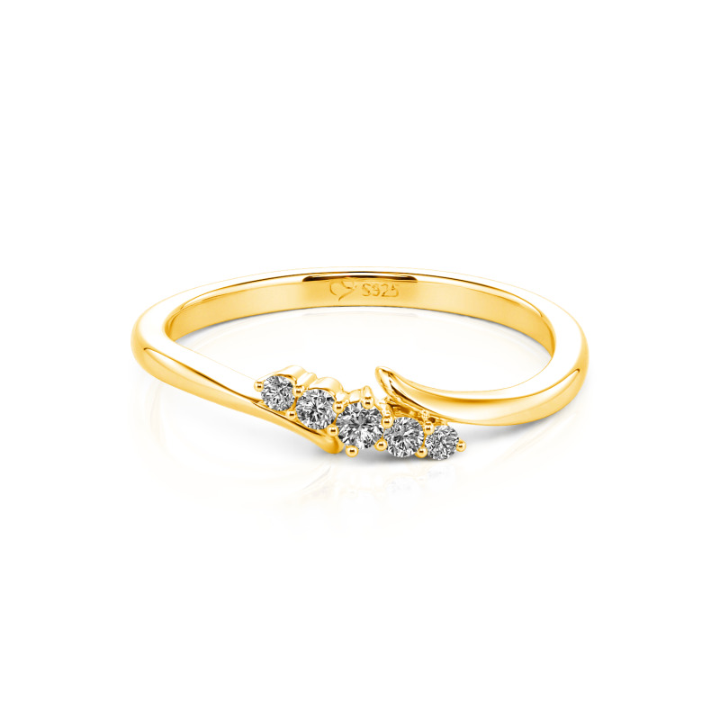 Jeulia Cruzado Fede Nuziale Personalizzata 10K/14K/18K Oro Platino