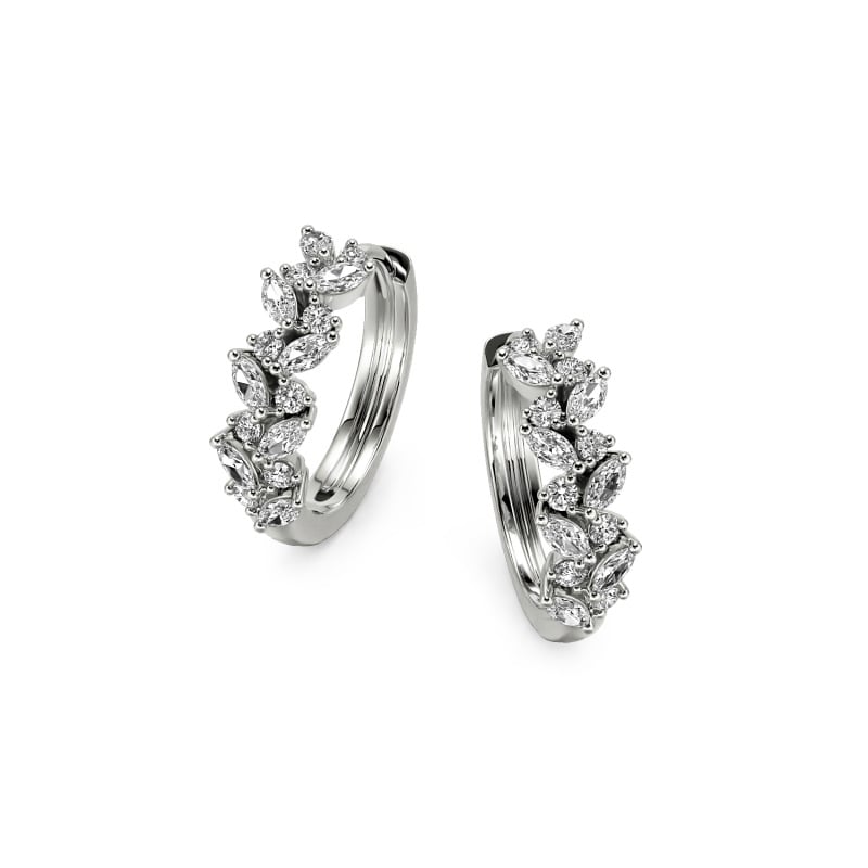 Jeulia Everyday Custom Round and Marquise Hoop Earrings