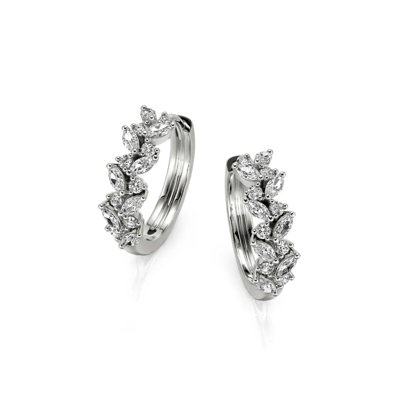 Jeulia Everyday Custom Round and Marquise Hoop Earrings