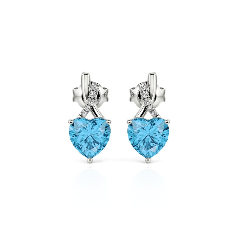 Jeulia Custom Classic Twist Heart Stud Earrings