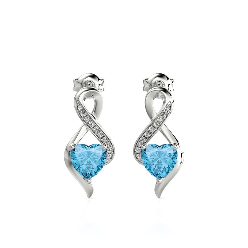 Jeulia Custom Twist Heart Earrings Sterling Silver