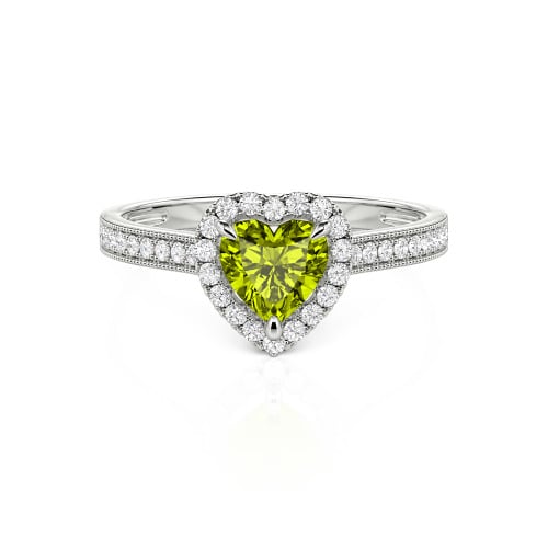 Jeulia Halo Heart Cut Sterling Silver Ring