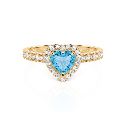 Jeulia Halo Heart Cut Sterling Silver Ring