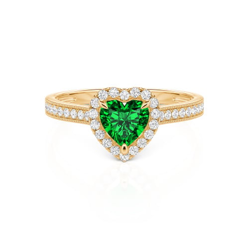 Jeulia Halo Heart Cut Sterling Silver Ring
