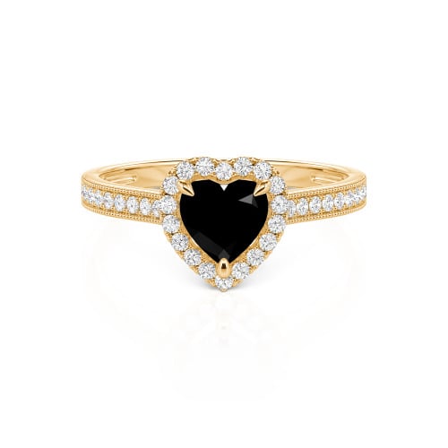 Jeulia Halo Heart Cut Sterling Silver Ring