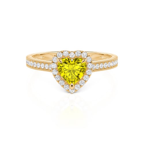 Jeulia Halo Heart Cut Sterling Silver Ring