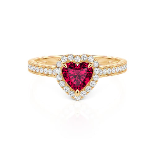 Jeulia Halo Heart Cut Sterling Silver Ring