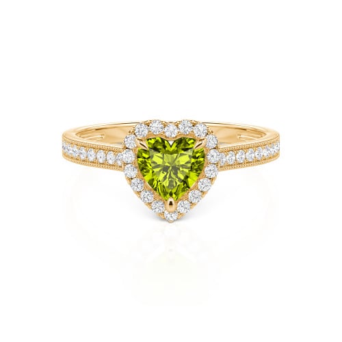 Jeulia Halo Heart Cut Sterling Silver Ring