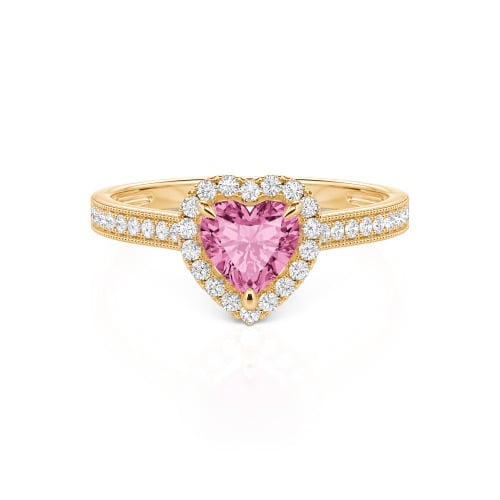 Jeulia Halo Heart Cut Sterling Silver Ring