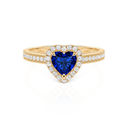 Jeulia Halo Heart Cut Sterling Silver Ring