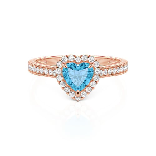 Jeulia Halo Heart Cut Sterling Silver Ring
