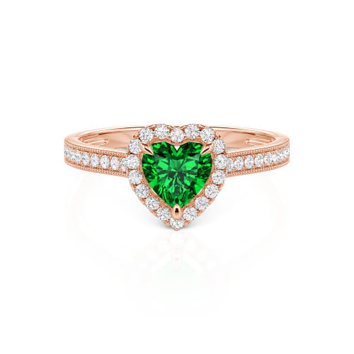 Jeulia Halo Heart Cut Sterling Silver Ring