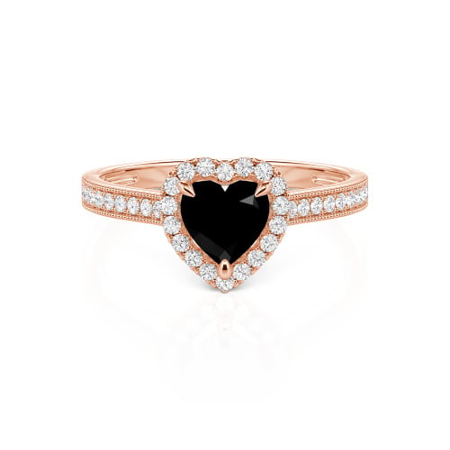 Jeulia Halo Heart Cut Sterling Silver Ring