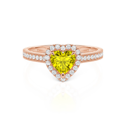 Jeulia Halo Heart Cut Sterling Silver Ring