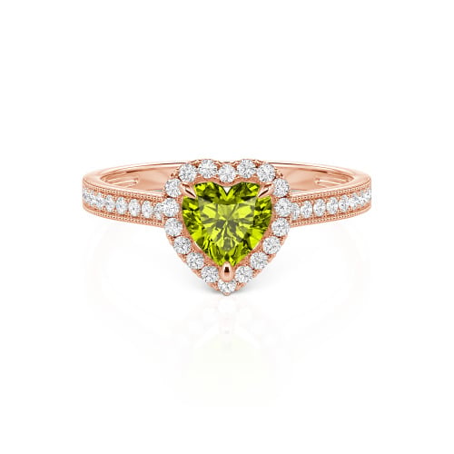 Jeulia Halo Heart Cut Sterling Silver Ring