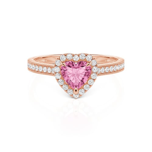 Jeulia Halo Heart Cut Sterling Silver Ring