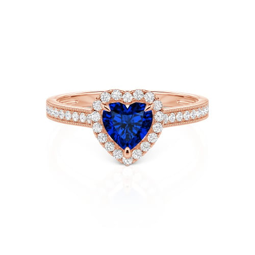 Jeulia Halo Heart Cut Sterling Silver Ring