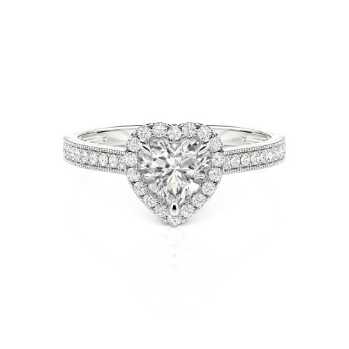 Jeulia Halo Heart Cut Ring