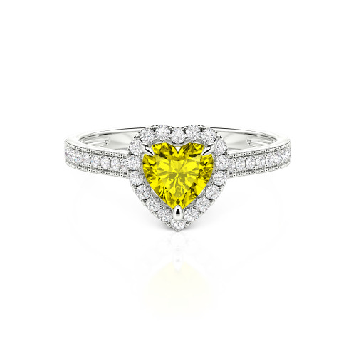 Jeulia Halo Heart Cut Ring