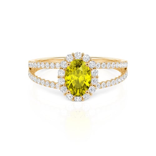 Jeulia Split Shank Halo Oval Cut Ring