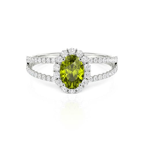 Jeulia Split Shank Halo Oval Cut Ring