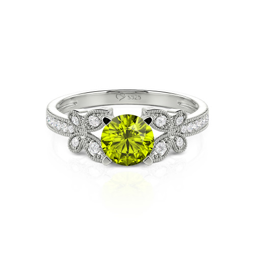 Jeulia Round Cut Butterfly Sterling Silver Ring