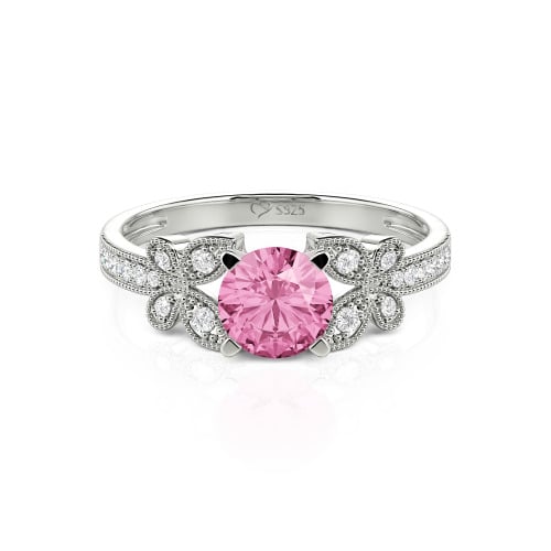 Jeulia Round Cut Butterfly Sterling Silver Ring