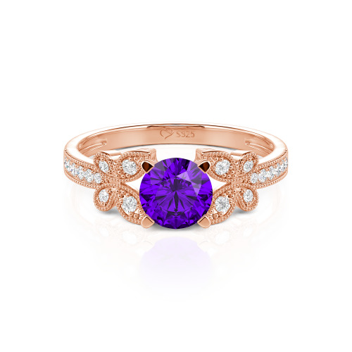 Jeulia Round Cut Butterfly Sterling Silver Ring