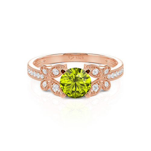 Jeulia Round Cut Butterfly Sterling Silver Ring