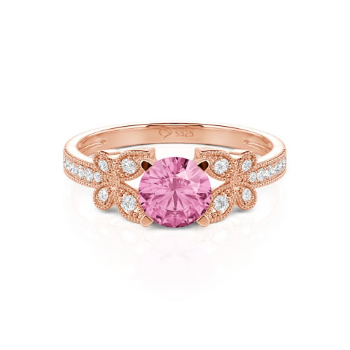 Jeulia Round Cut Butterfly Sterling Silver Ring