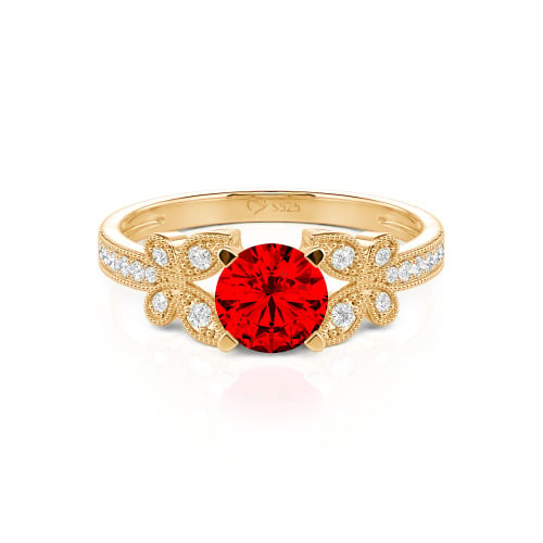 Jeulia Round Cut Butterfly Ring