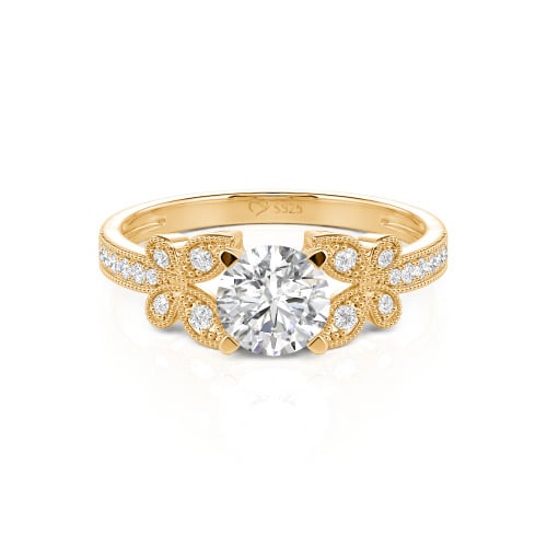 Jeulia Round Cut Butterfly Ring