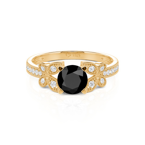 Jeulia Round Cut Butterfly Ring