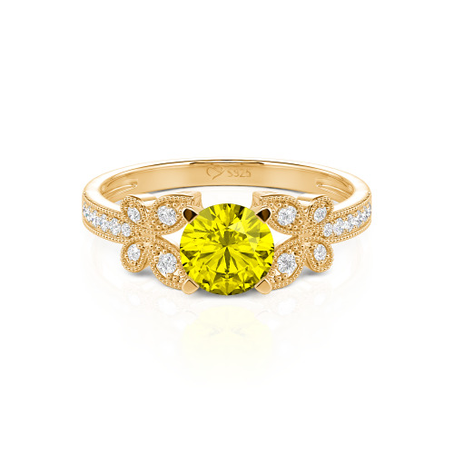 Jeulia Round Cut Butterfly Ring