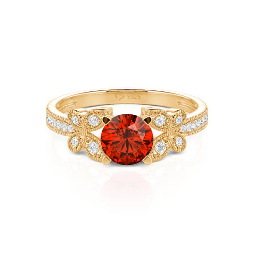 Jeulia Round Cut Butterfly Ring