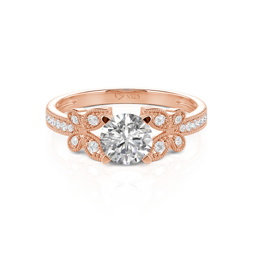 Jeulia Round Cut Butterfly Ring