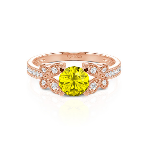 Jeulia Round Cut Butterfly Ring