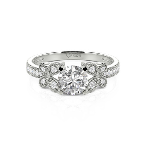 Jeulia Round Cut Butterfly Ring