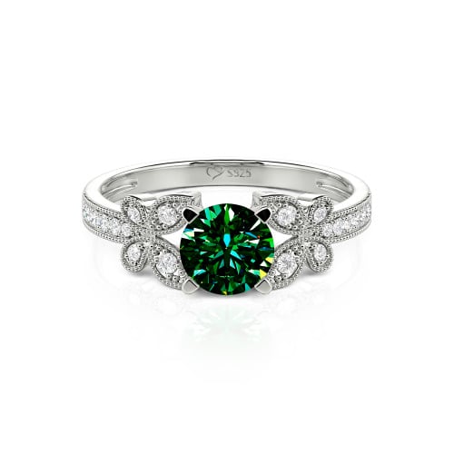Jeulia Round Cut Butterfly Ring