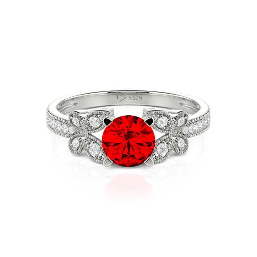 Jeulia Round Cut Butterfly Ring