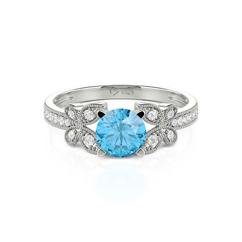 Jeulia Round Cut Butterfly Ring