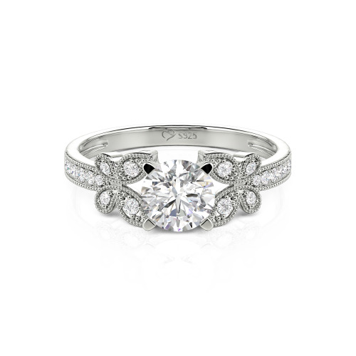 Jeulia Round Cut Butterfly Ring