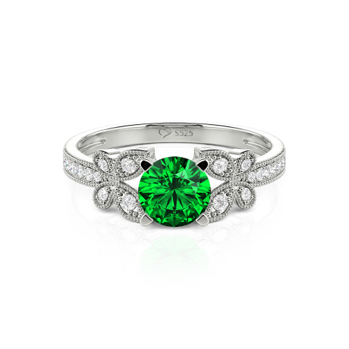 Jeulia Round Cut Butterfly Ring