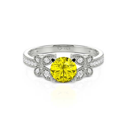 Jeulia Round Cut Butterfly Ring